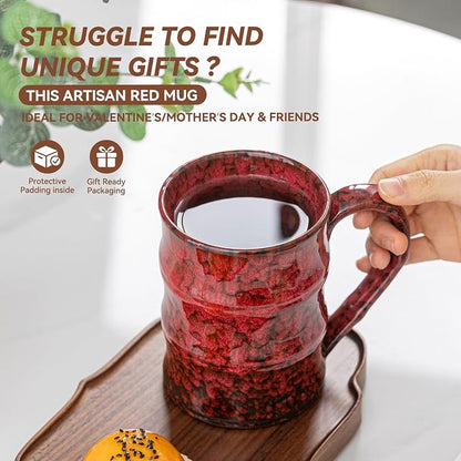 22oz Red Kiln-Change Ceramic Coffee Mug - Image 8
