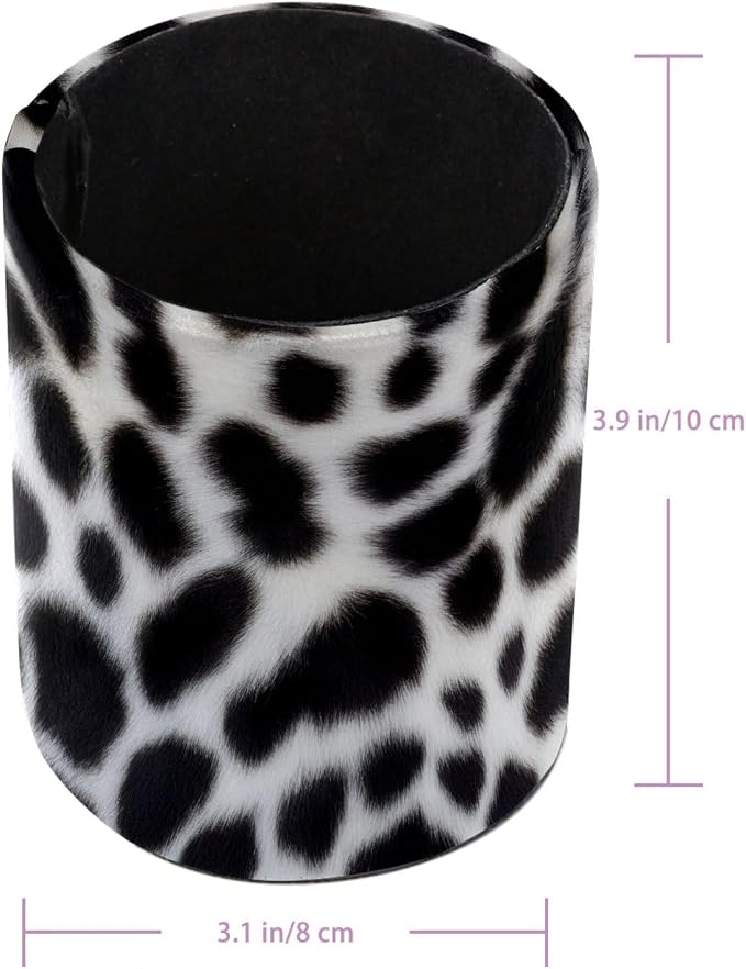 Black Leopard Print Leather Pen Holder - Image 3