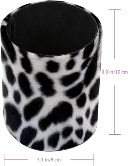 Black Leopard Print Leather Pen Holder - Image 3