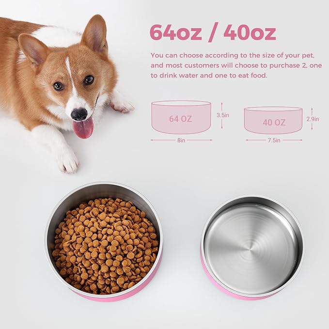 WENBOKMIN Dog Bowl, Stainless Steel Food and Water Bowl, Dishwasher Safe - Image 2
