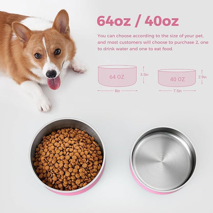 WENBOKMIN Dog Bowl, Stainless Steel Food and Water Bowl, Dishwasher Safe - Image 2