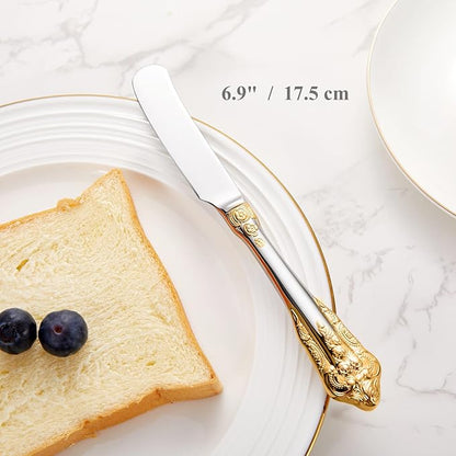 Gorgeous 4-Piece 6.9-Inch 18/10 Stainless Steel Butter Spreader Set | Gold - Image 3