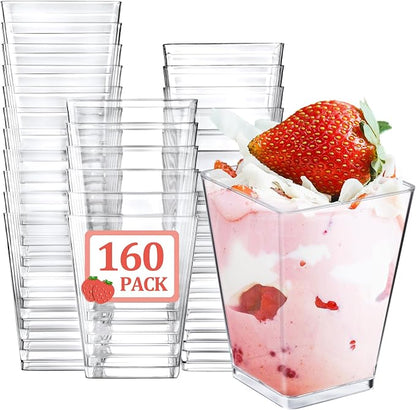 Eupako 160 Pack 5 OZ Plastic Mini Dessert Cups by Eupako