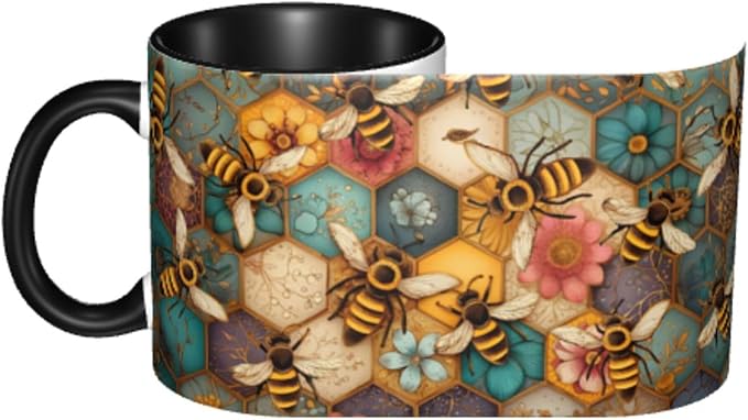 FyLybois Bee Coffee Mug 11 Ounce Mugs Ceramic Tea Cup Drinking Water Cups | - Image 4