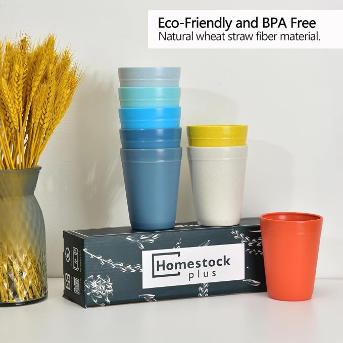 Homestockplus 16 Oz Unbreakable Drinking Reusable Cup Wheat Straw Cups - Image 2