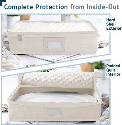 Platter Storage Case – Fine China Storage Containers Hard Shell, Quilted and - Image 5