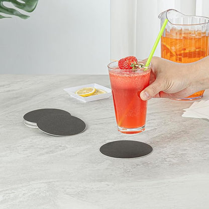 Restaurantware Paper Coasters 1000 Pack of 4 Inch Disposable Beverage Coasters Absorbent for Hot and Cold Drinks Black Coffee Cup Essentials for Table Decor, Kitchen, Home Patio or Living Room