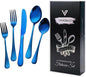 Blue Silverware Set Flatware Cutlery by VANDBAO