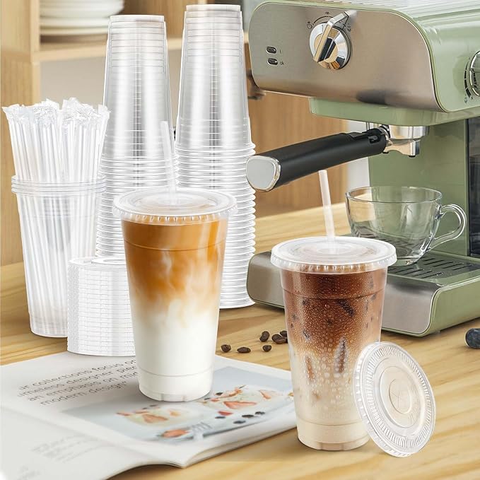 Clawsoff 100 Pack 24 oz Disposable Clear Plastic Cups - Image 5