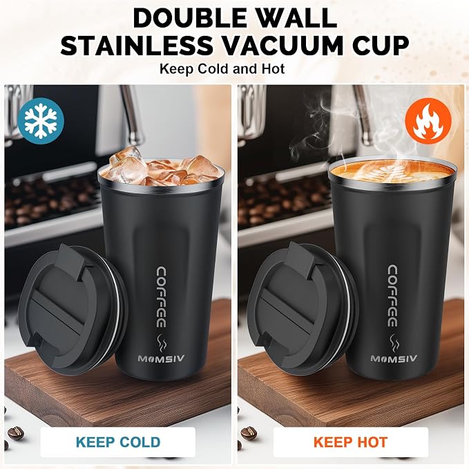 MOMSIV 17oz Travel Coffee Mug, Insulated Coffee Cup - Image 3