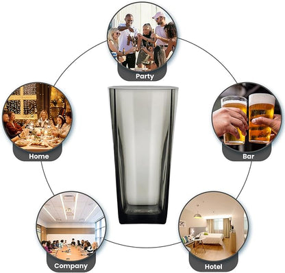 Top-spring 20 Oz Reusable Plastic Water Tumbler 6pcs Grey BPA Free | Thickened - Image 9