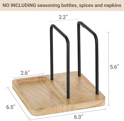 Mkono Napkin Holder for Table Farmhouse Wooden Napkin Dispenser, Nature | - Image 3