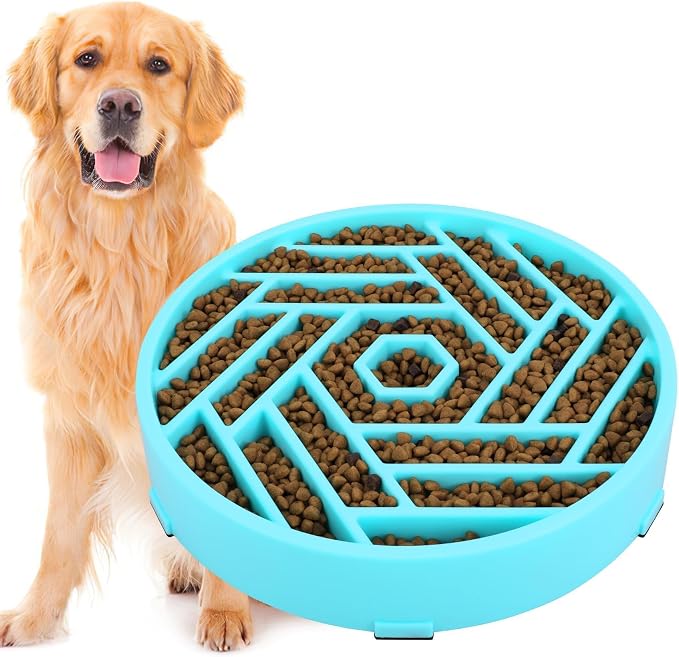 TOBYTO Slow Feeder Dog Bowls Large Medium Breed, Anti-Choking Slow Eating Dog by TOBYTO