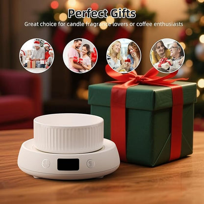 Coffee Mug Warmer for Desk with Auto Shut Off, Electric Cup Candle Wax Melter Warmer with 1-9H Timer, Smart Mug Warmer Tea Coffee Beverage Heated Mug Plate for Home Office, Ideal Coffee Lover Gift