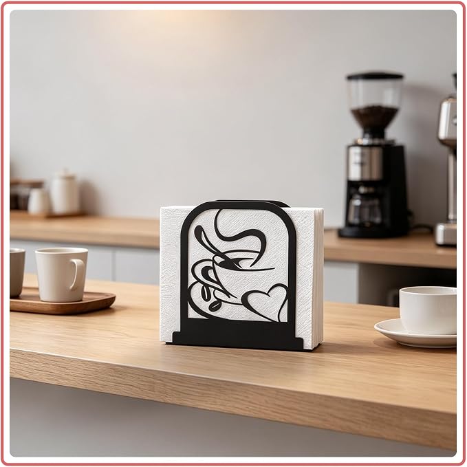 Modern Standing Napkin Holder for table, Coffee time Theme Style Napkin Holder - Image 4