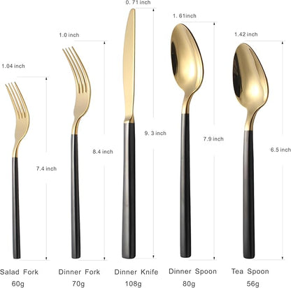 Silverware Set for 4,20 Pieces Forged Stainless Steel Flatware Set Cutlery Set,Heavy Duty and Modern Desgin,Fancy Tableware Cutlery Set for Home,Restaurant,Mirror Polished,Dishwasher Safe