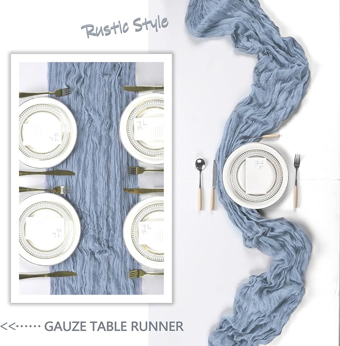 12 Pack Dusty Blue Cheesecloth Table Runner 10Ft Gauze Cheese Cloth Table - Image 6