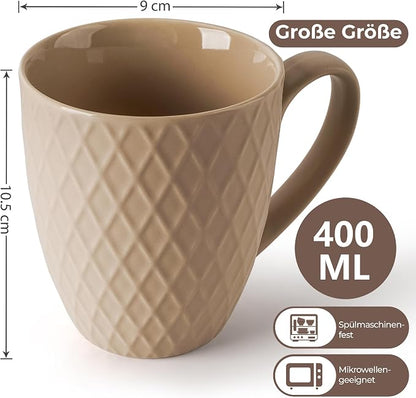 MIAMIO - Coffee Mugs Set of 6 - Palmanova Collection | Modern matte ceramic mug - Image 7