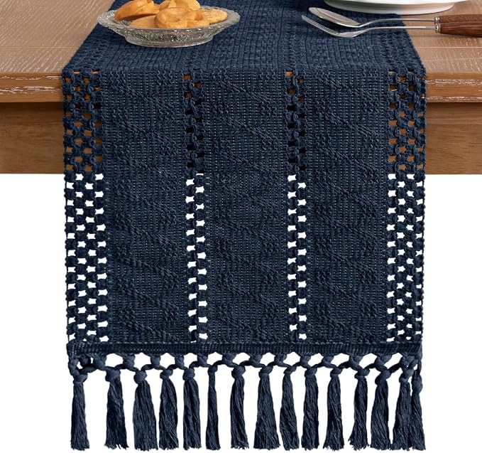 Boho Table Runner Summer Farmhouse Rustic Dining Dresser Scarf Home Decor | - Image 5