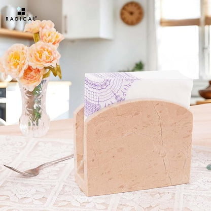 Radicaln Marble Napkin Holder 5 Inches Handmade Verona Stone Napkin Holder - Image 3