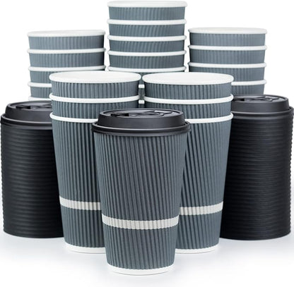 Disposable Coffee Cups With Lids - 16 oz To Go Coffee Cup. Large Travel Cups - Image 7