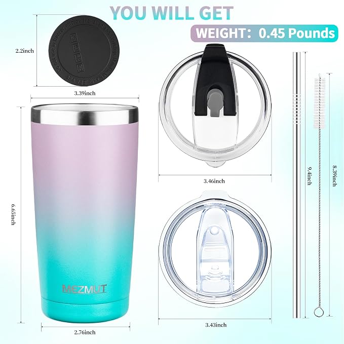 MEZMUT 20oz Insulated Tumbler Travel Coffee Mug - Image 3