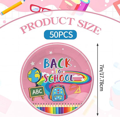 7 Inch Back to School Paper Plates 50 Pack First Day of School Decor | Back to - Image 7