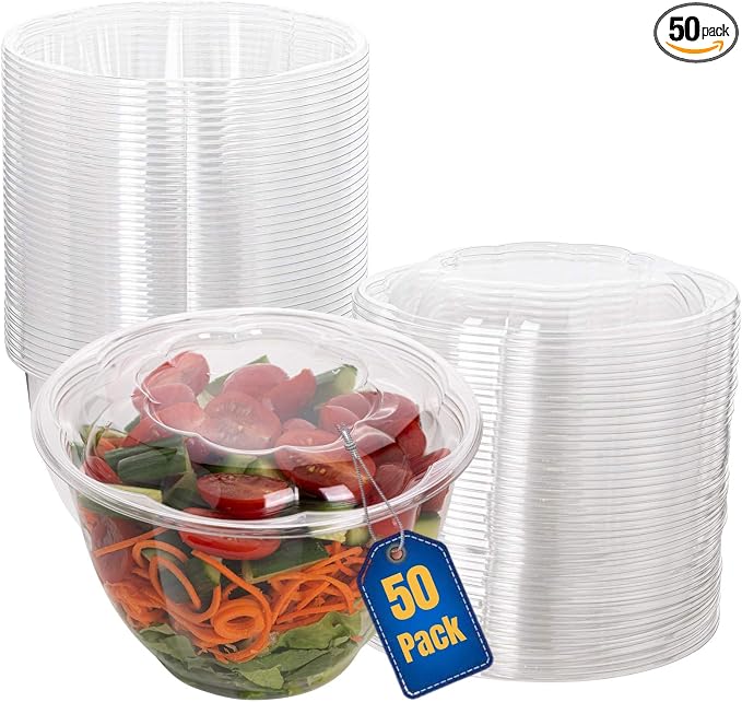 Disposable Plastic Salad Bowls by SMYGOODS