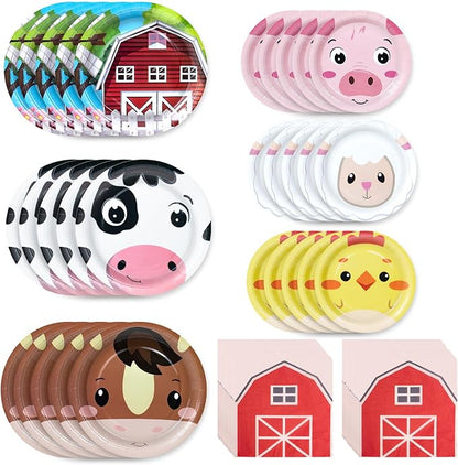 180Pcs Farm Animals Party Supplies Paper Plates and Napkins Serve 60 | by Hpscdyo