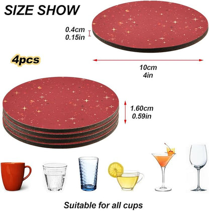 Red Glitter Texture Absorbent Coaster - Image 4
