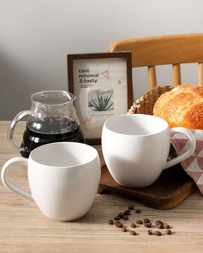 Coffee Mugs Set of 4, Stoneware 16 oz Coffee Cups - Image 4