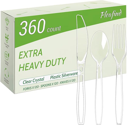 Pleafind 360 Count Plastic Silverware by Pleafind