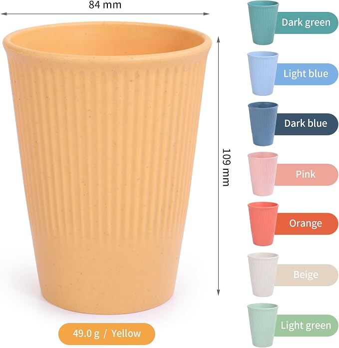 Wheat Straw Cups, Unbreakable Drinking Cup Dishwasher Safe Water Glasses - Image 4