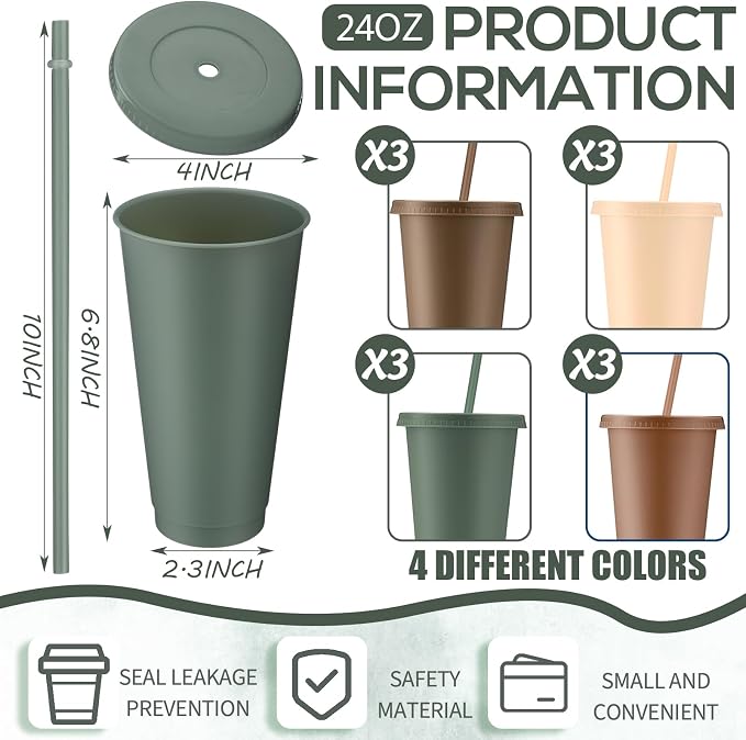 Skylety 12 Pcs Woodland Plastic Cups - Image 2