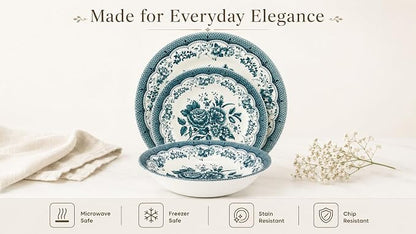 Royal 12-Piece Porcelain Dinnerware Set - Image 4