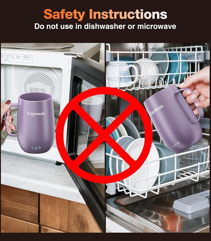 Kepwam Heated Coffee Mug T2-Plus, 20oz Large Capacity Longer Battery Life | - Image 7