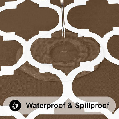 Smiry Rectangle Table Cloth, Waterproof Vinyl Tablecloth with Flannel Backing for Rectangle Tables, Wipeable Spillproof Plastic Tablecloths for Dining, Camping, Indoor and Outdoor (60"x102", Brown)