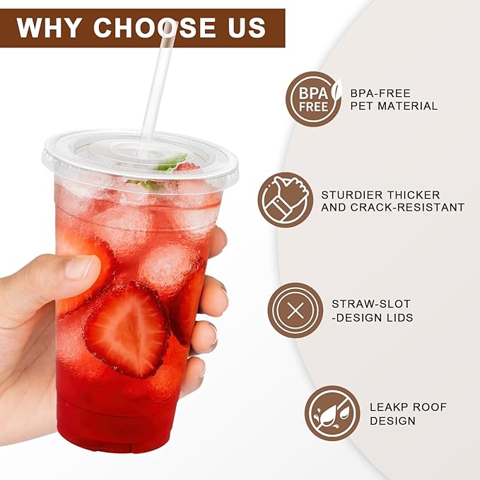 Lamosi 300 Pack 20 oz Plastic Coffee Cups - Image 3