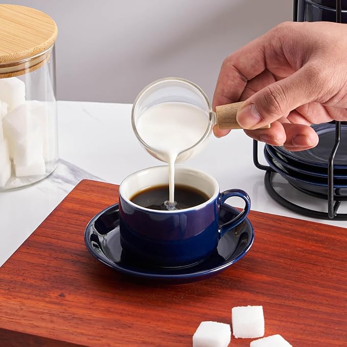 Espresso Cups Set of 4, 4oz Stackable Coffee Cups - Image 5