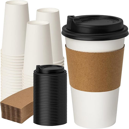 RACETOP 16 oz 50 Pack Disposable Paper Coffee Cups by RACETOP