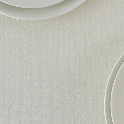 maxmill Square Tablecloth Water Resistance Antiwrinkle Spill Proof Weaved Texture Table Cloth, Decorative Fabric Table Cover for Banquet Parties Event Holiday Dinner, 70 x 70 Inch, Ivory