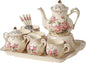 Ceramic Tea Set, 4 Cups and Spoons, One Sugar Bowl, One Milk Kettle, One by OptmAVth