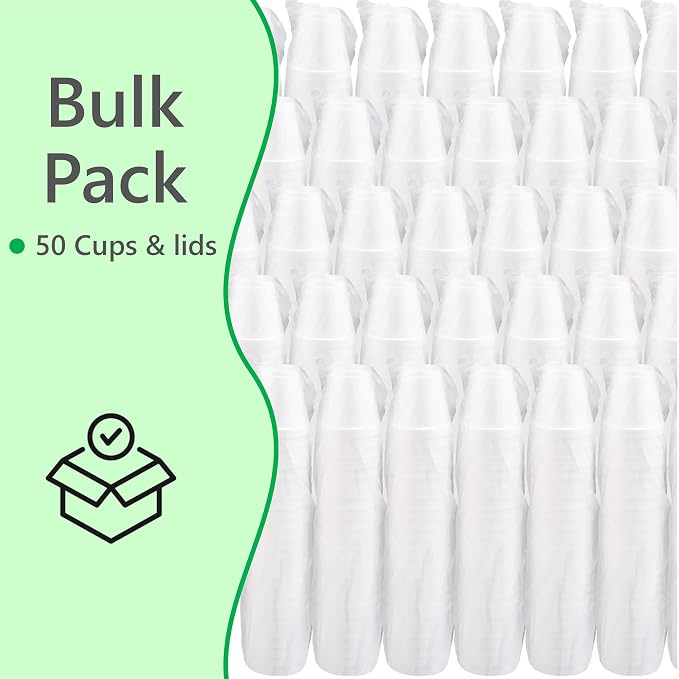 12 OZ Foam Cups for Hot & Cold Drinks. USA-Made 50-Pack - Image 5