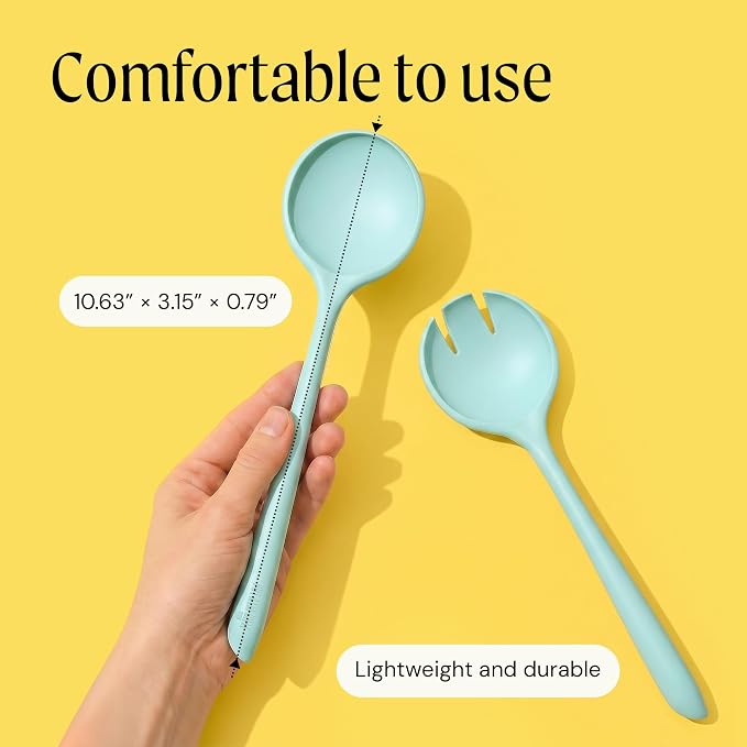Salad Servers - Spoon and Fork Serving Set, Certified Recycled Food-Safe Plastic - Image 5