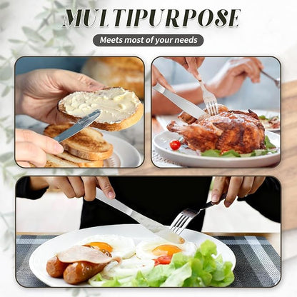150 Pcs 8.3 Inches Stainless Steel Dinner Knives Spreader Knives Silverware - Image 4