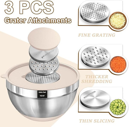 Umite Chef Mixing Bowls with Airtight Lids Set, Non-Slip Bottoms, 1.5QT - Image 3