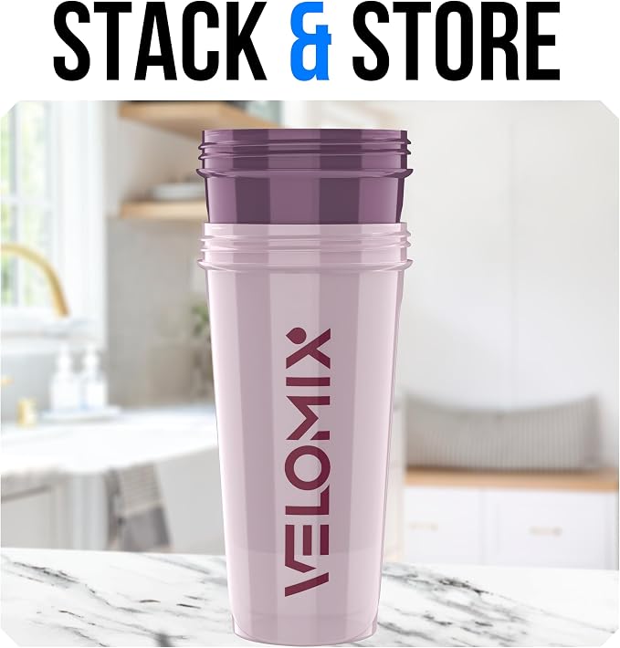 VELOMIX 2 Pack 28oz Protein Shaker Bottle - Image 6