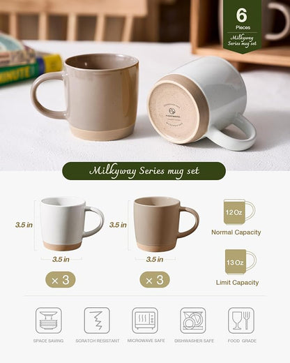 famiware Coffee Mugs for 6, 13 oz Mug Set, Dringking Cup - Image 4