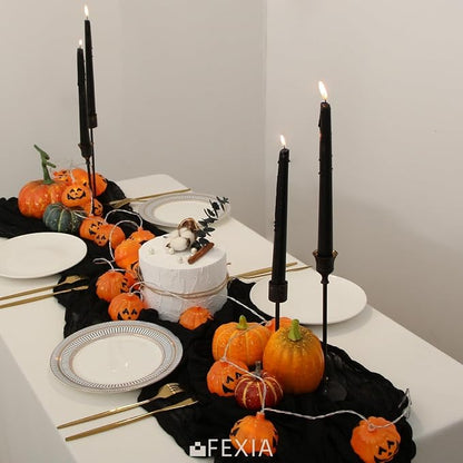 Black Cheesecloth Table Runner Rust Boho Fall Party Decoration | 35x120 Inches - Image 7