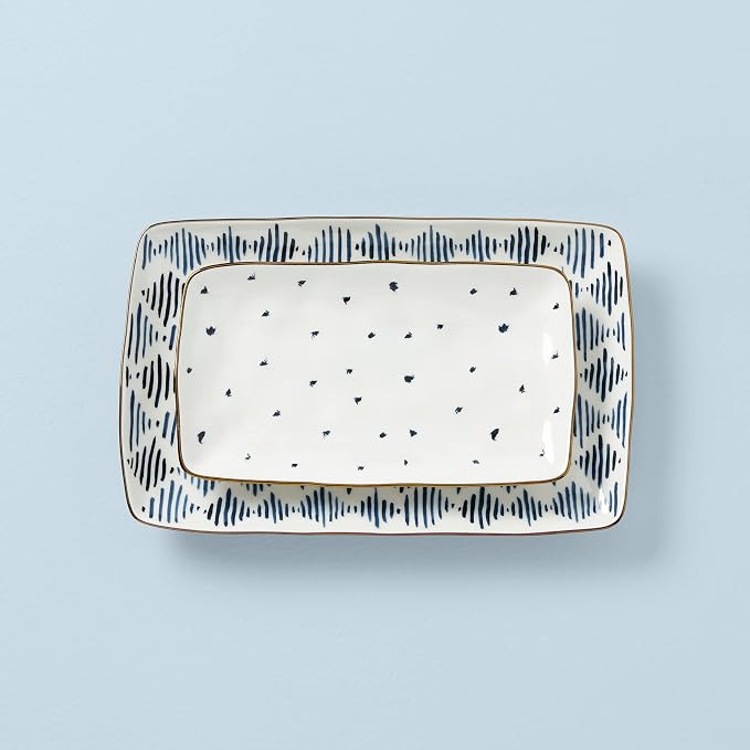 Lenox Blue Bay 2-Piece Nesting Platter Set - Image 5